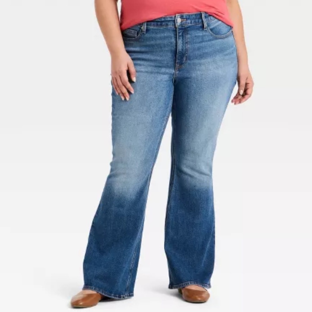 Ava & Viv Medium Wash High Rise Vintage Flare Jeans
